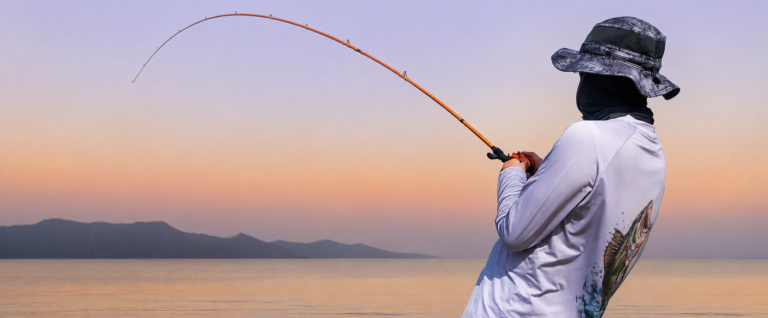 person using baitcaster combo