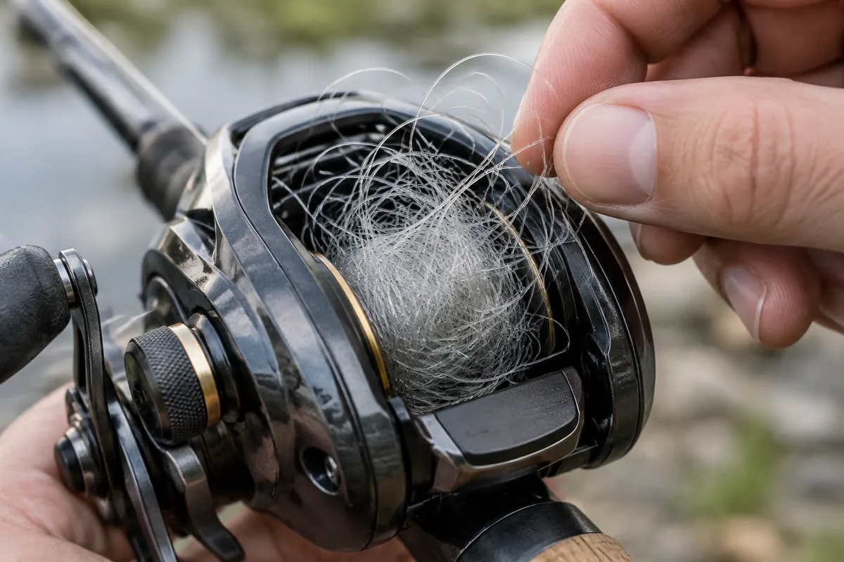remove birds nest from baitcaster