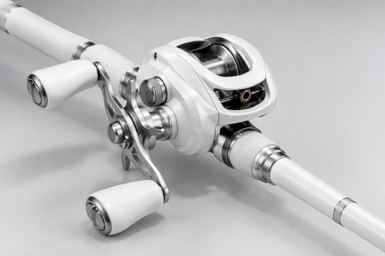 white baitcaster combo