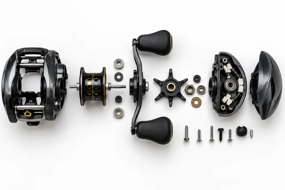 baitcaster reel parts and anatomy